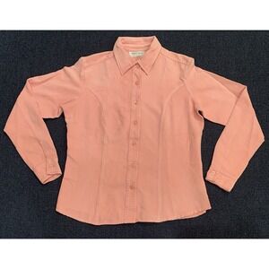 Lemon‎ Grass Shirt Women's Size Small Pink Button Up Long Sleeve Collar